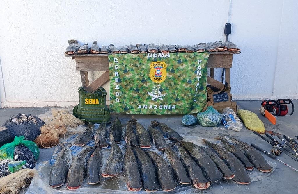 Sema e Dema apreendem 235 quilos de pescado em Barão de Melgaço após denúncia