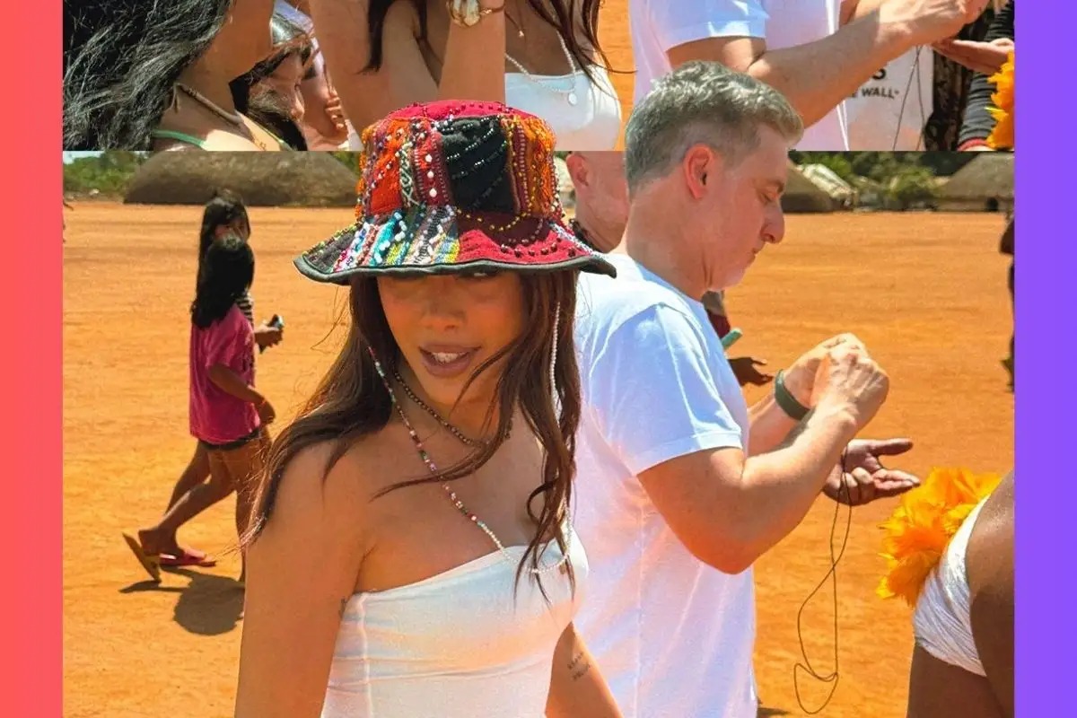 Luciano Huck e Anitta participam de ritual indígena fúnebre no Xingu