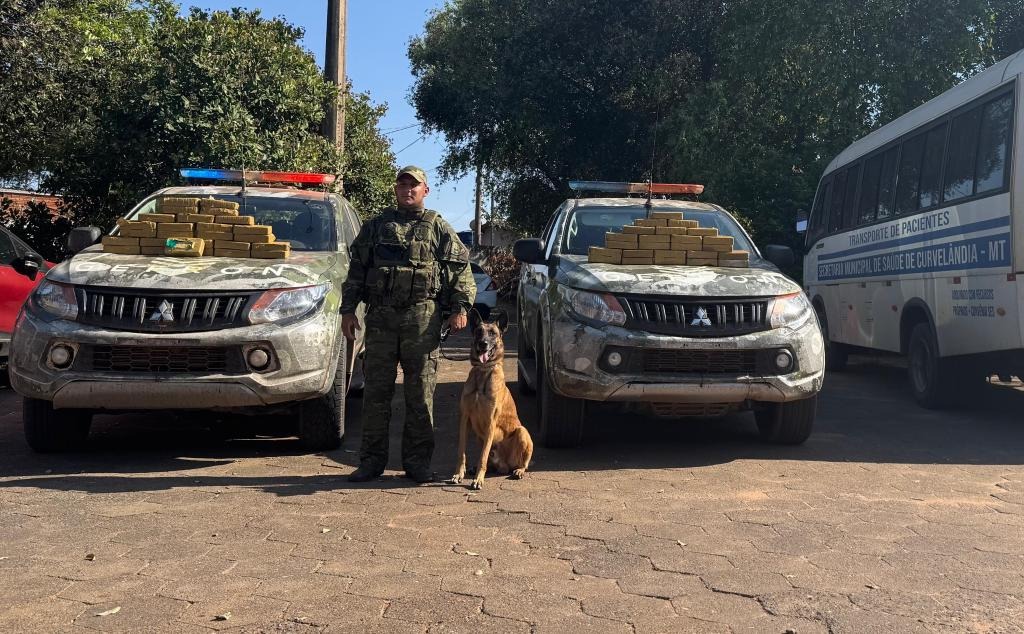 Gefron intercepta ônibus de pacientes com 50 kg de cocaína em Várzea Grande