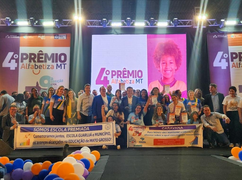 Governo premia 100 escolas da rede pública de MT com R$ 5 milhões na 4ª edição do Prêmio Alfabetiza MT