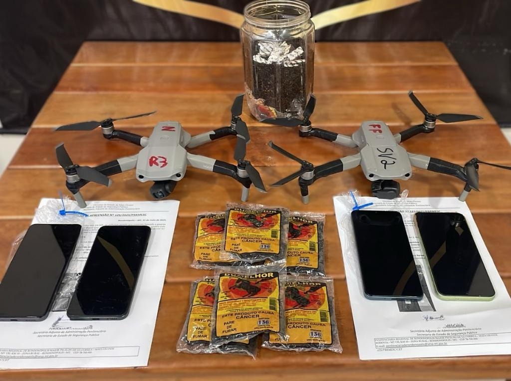 Drones são abatidos pela Polícia Penal após tentar deixar celulares em unidades prisionais do interior