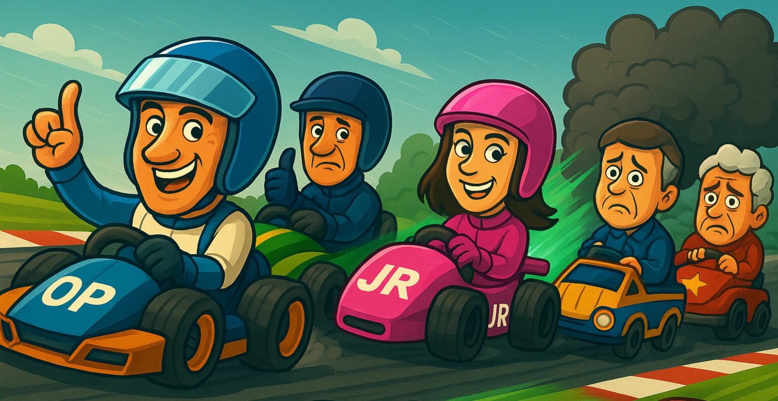 Corrida Maluca 2026: Pivetta larga na pole, Wellington cola no retrovisor e Janaina entra forte na disputa