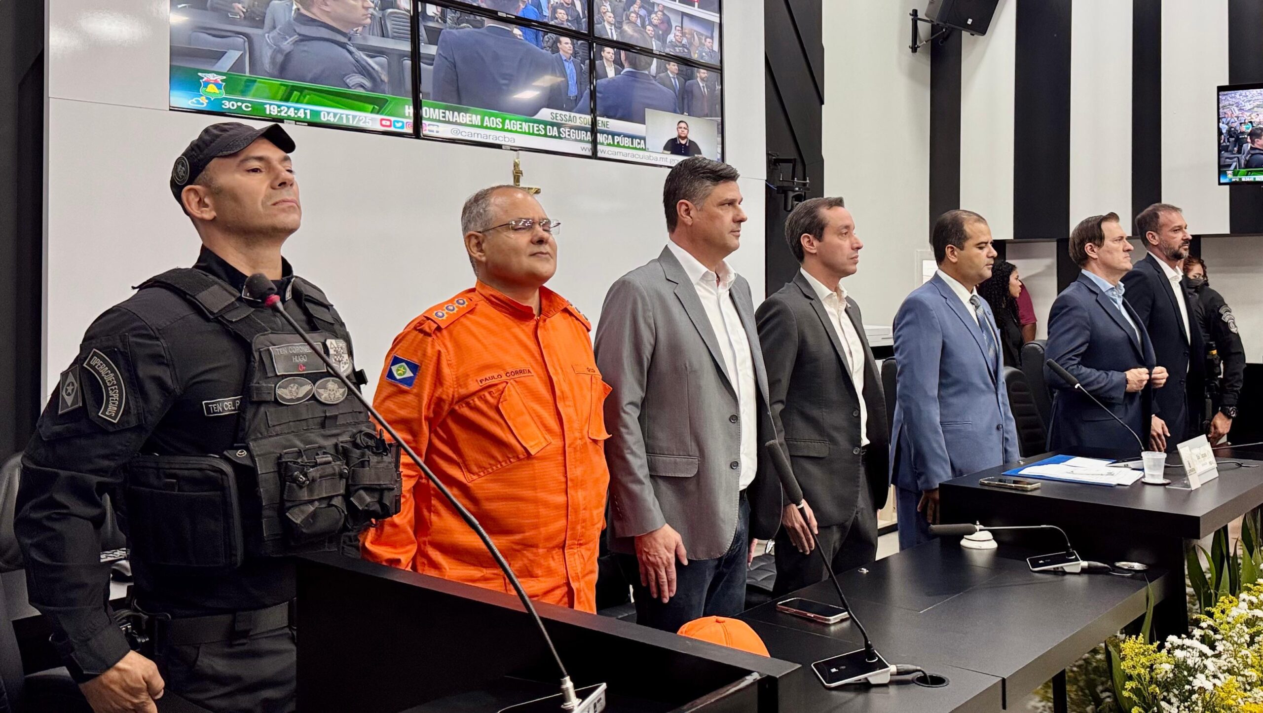 Vereador Ilde Taques realiza homenagem a agentes de segurança e defende integração entre proteção social e políticas públicas em Cuiabá