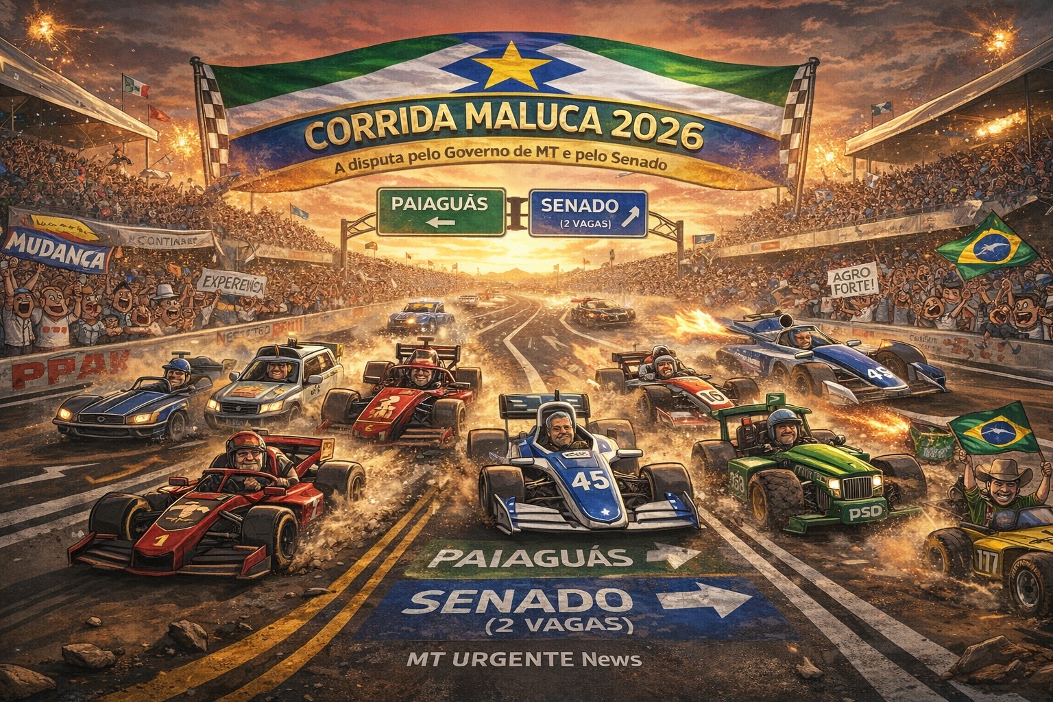 Corrida Maluca da Eleição 2026: a disputa pelo Paiaguás e pelo Senado já está na pista