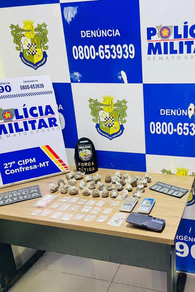 Polícia Militar prende homem por tráfico de drogas em Confresa