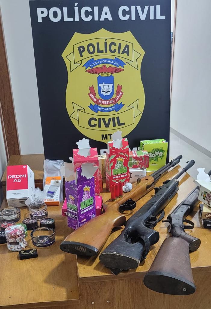 Operação mira facção e prende três por drogas e armas em MT