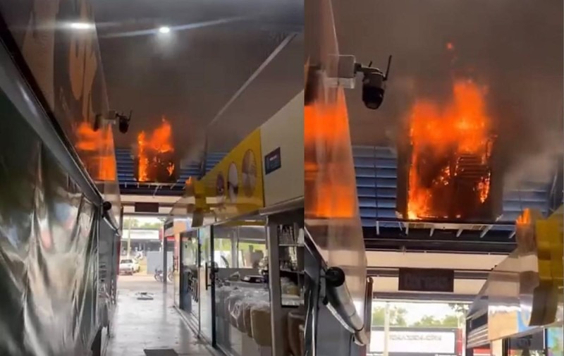 Incêndio atinge Mercado do Porto, em Cuiabá, e provoca susto na manhã desta terça-feira
