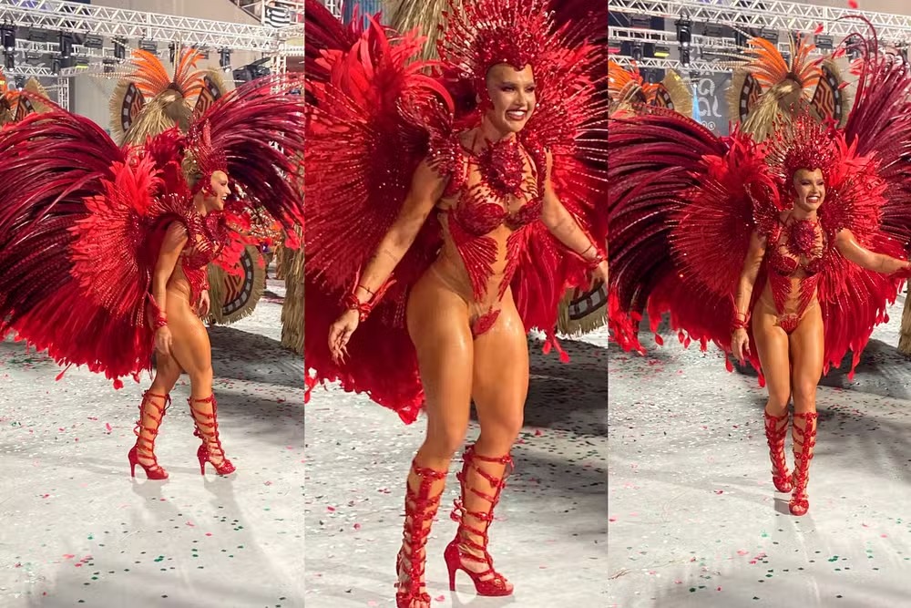 Fantasia de Virginia apresenta imprevistos na Sapucaí e influenciadora conclui desfile sem parte do figurino