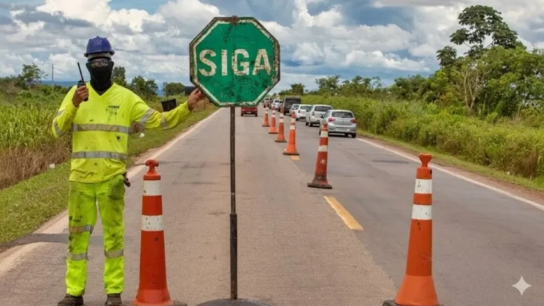 Obras provocam pare e siga e interdições parciais na BR-163 e BR-364 em Mato Grosso nesta terça-feira (10)