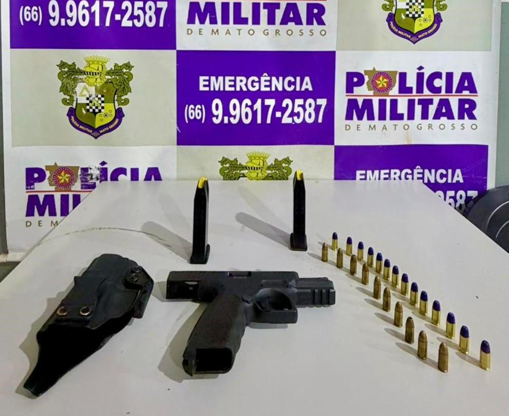 Caçador é preso com pistola irregular durante operação da PM no interior de MT