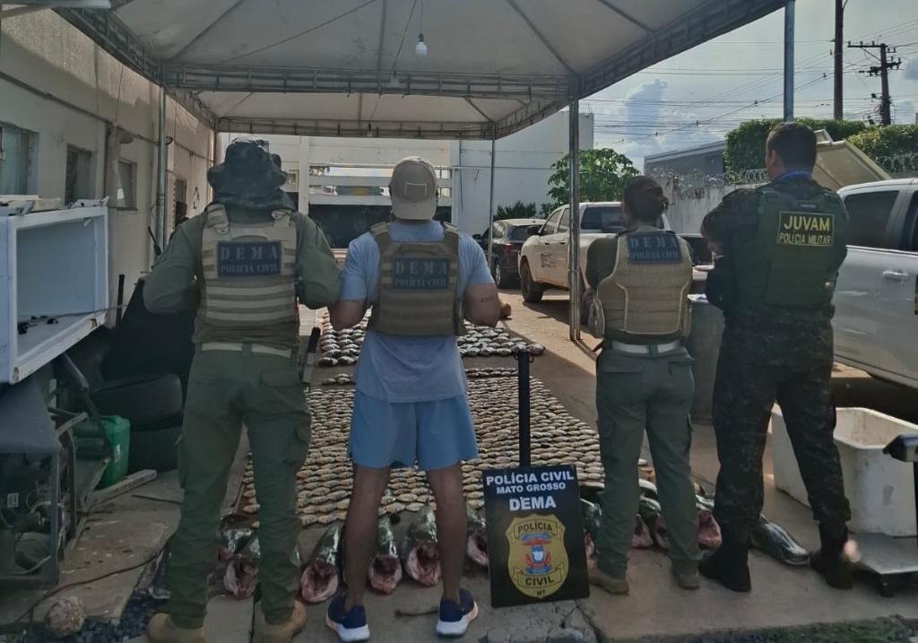Operação desmonta esquema de pesca predatória no Rio Cuiabá e apreende mais de 900 quilos de pescado irregular