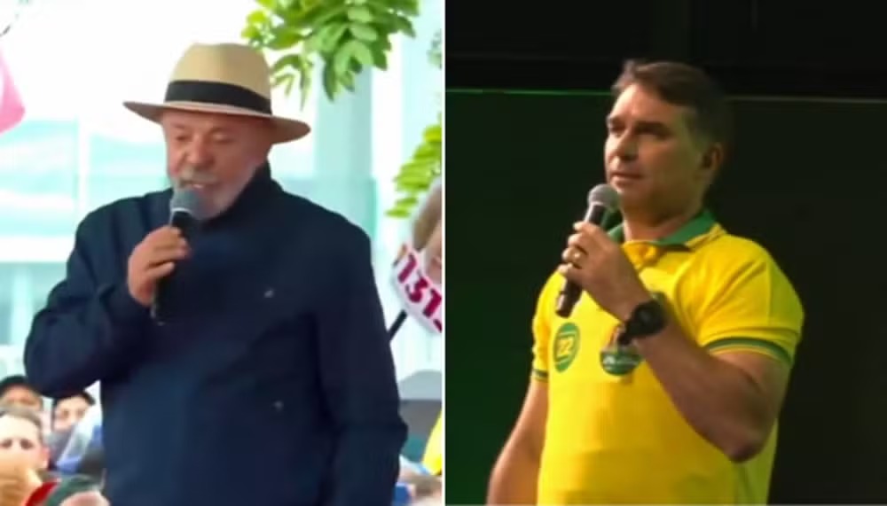 LULA E FLÁVIO BOLSONARO FAZEM COMÍCIOS NO MESMO DIA EM SC E ELEVAM TOM DA DISPUTA PRESIDENCIAL