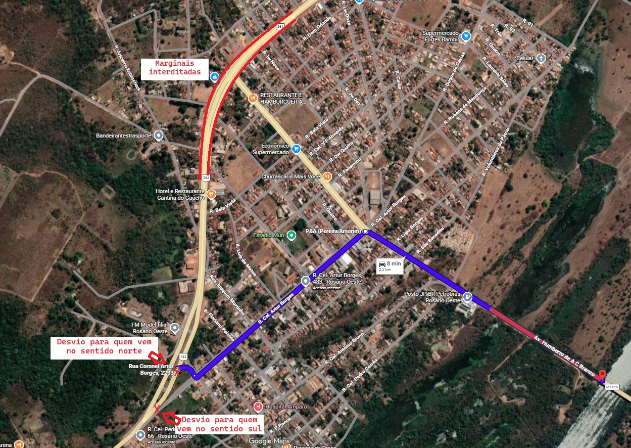 BR-364 terá interdições por três dias em Rosário Oeste; veja rotas alternativas