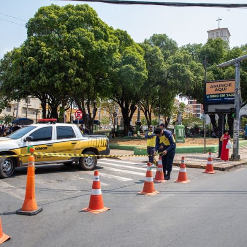 Interdição na Rua 13 de Junho altera trânsito no centro de Cuiabá neste fim de semana