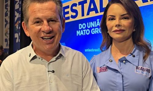 União Brasil oficializa Mauro Mendes ao Senado e lança Virginia Mendes para estreia nas urnas