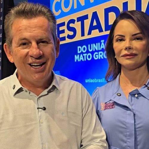 União Brasil oficializa Mauro Mendes ao Senado e lança Virginia Mendes para estreia nas urnas