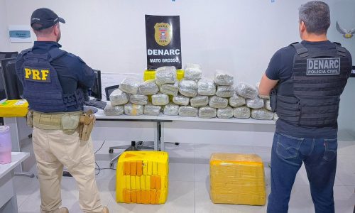 PRF apreende mais de 139 kg de skunk em rodovia federal de Mato Grosso
