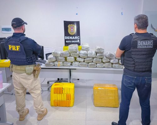 PRF apreende mais de 139 kg de skunk em rodovia federal de Mato Grosso