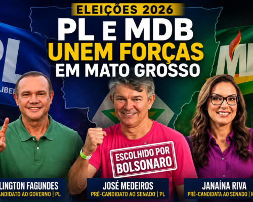 PL e MDB mudam cenário político em Mato Grosso; apoio de Michelle Bolsonaro a José Medeiros marca novo capítulo da disputa ao Senado