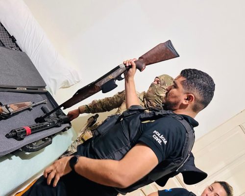 Arsenal com 50 armas e 8,8 mil munições é apreendido em investigação de violência doméstica em MT