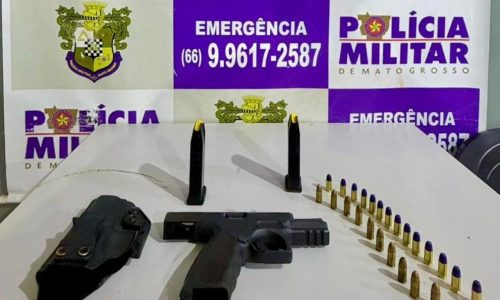 Caçador é preso com pistola irregular durante operação da PM no interior de MT