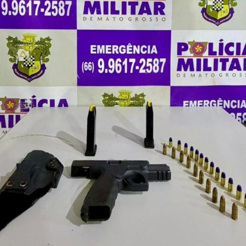 Caçador é preso com pistola irregular durante operação da PM no interior de MT