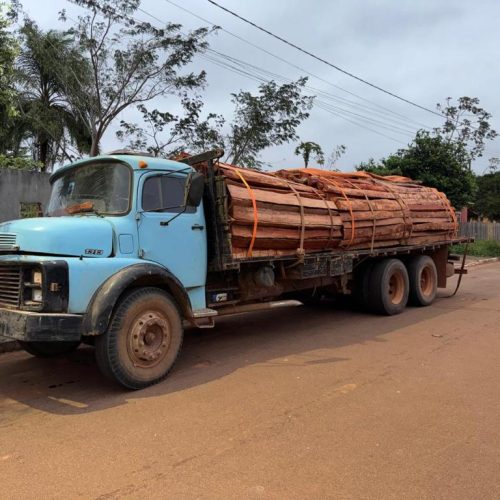 Defron intercepta carga de 1.284 toras de aroeira e prende quatro suspeitos