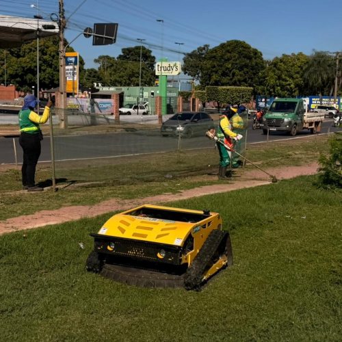 Robôs reforçam zeladoria e aceleram manutenção das áreas verdes de Cuiabá