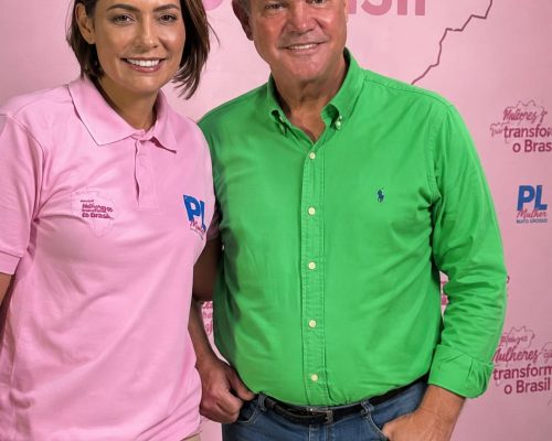 Michelle Bolsonaro entra nas articulações em Mato Grosso e defende Janaína Riva na chapa de Wellington Fagundes