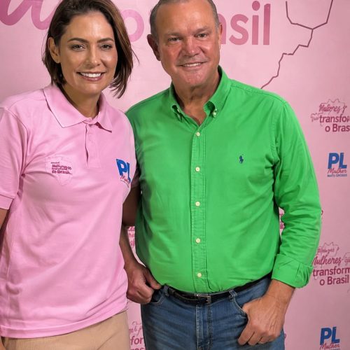 Michelle Bolsonaro entra nas articulações em Mato Grosso e defende Janaína Riva na chapa de Wellington Fagundes