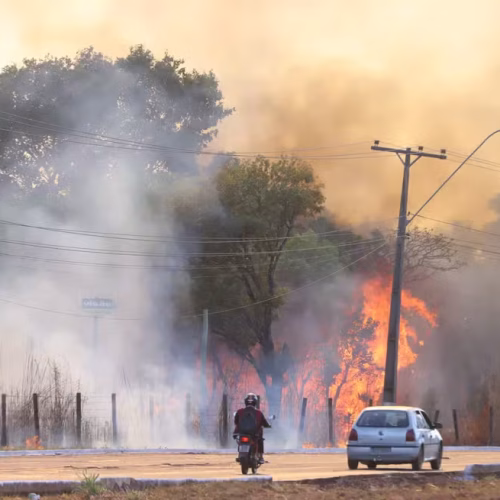 Fogo mobiliza força-tarefa perto do Aeroporto Marechal Rondon e consome 95 mil litros de água