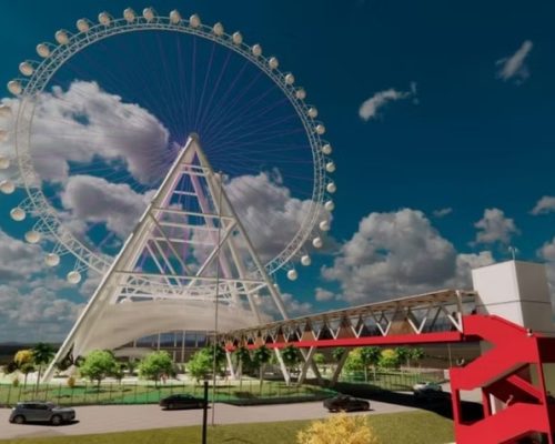 Maior da América Latina: primeiras peças da roda-gigante do Parque Novo Mato Grosso chegam a Cuiabá