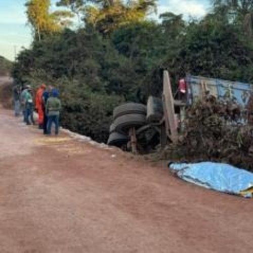 Motorista morre após caminhão despencar de ponte na zona rural de Sorriso