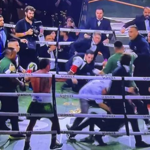 Luta entre Popó e Wanderlei Silva acaba em confusão no Spaten Fight Night