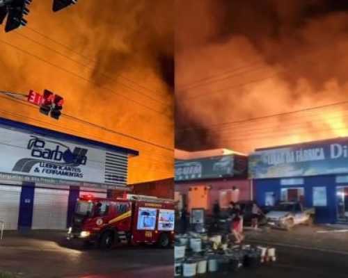 Incêndio destrói 4 estabelecimentos no Centro de Barra do Garças