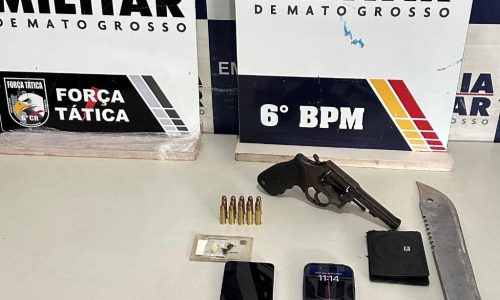 Polícia Militar prende dois faccionados e apreende revólver furtado de empresa em Cáceres