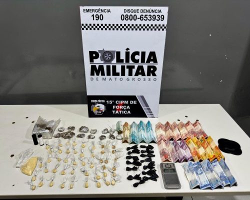 Força Tática prende casal com porções de maconha e pasta base de cocaína em Várzea Grande