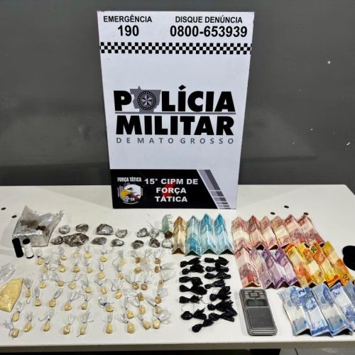 Força Tática prende casal com porções de maconha e pasta base de cocaína em Várzea Grande