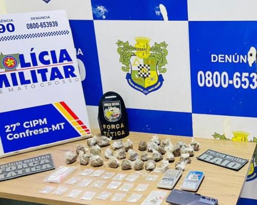 Polícia Militar prende homem por tráfico de drogas em Confresa