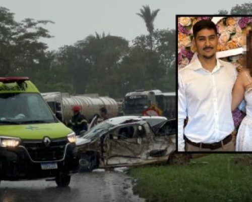 Jovem recém-casado morre em grave acidente com quatro veículos na BR-364, em Jaciara