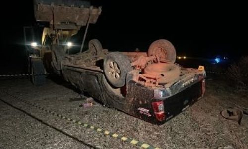 Idosa morre após capotamento de caminhonete em estrada rural de Lucas do Rio Verde