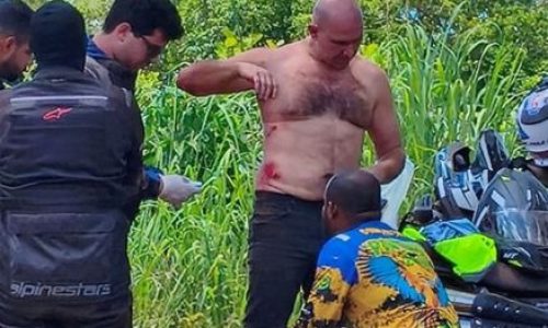 Prefeito Abilio Brunini sofre queda de motocicleta durante passeio e recebe atendimento médico