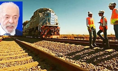 Ferrovia de MT vira palco político: Mauro Mendes atribui obra ao Estado e minimiza visita de Lula