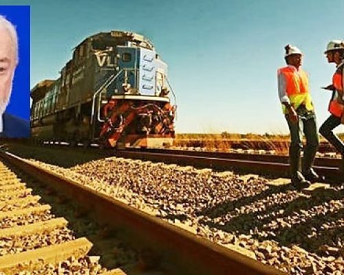 Ferrovia de MT vira palco político: Mauro Mendes atribui obra ao Estado e minimiza visita de Lula